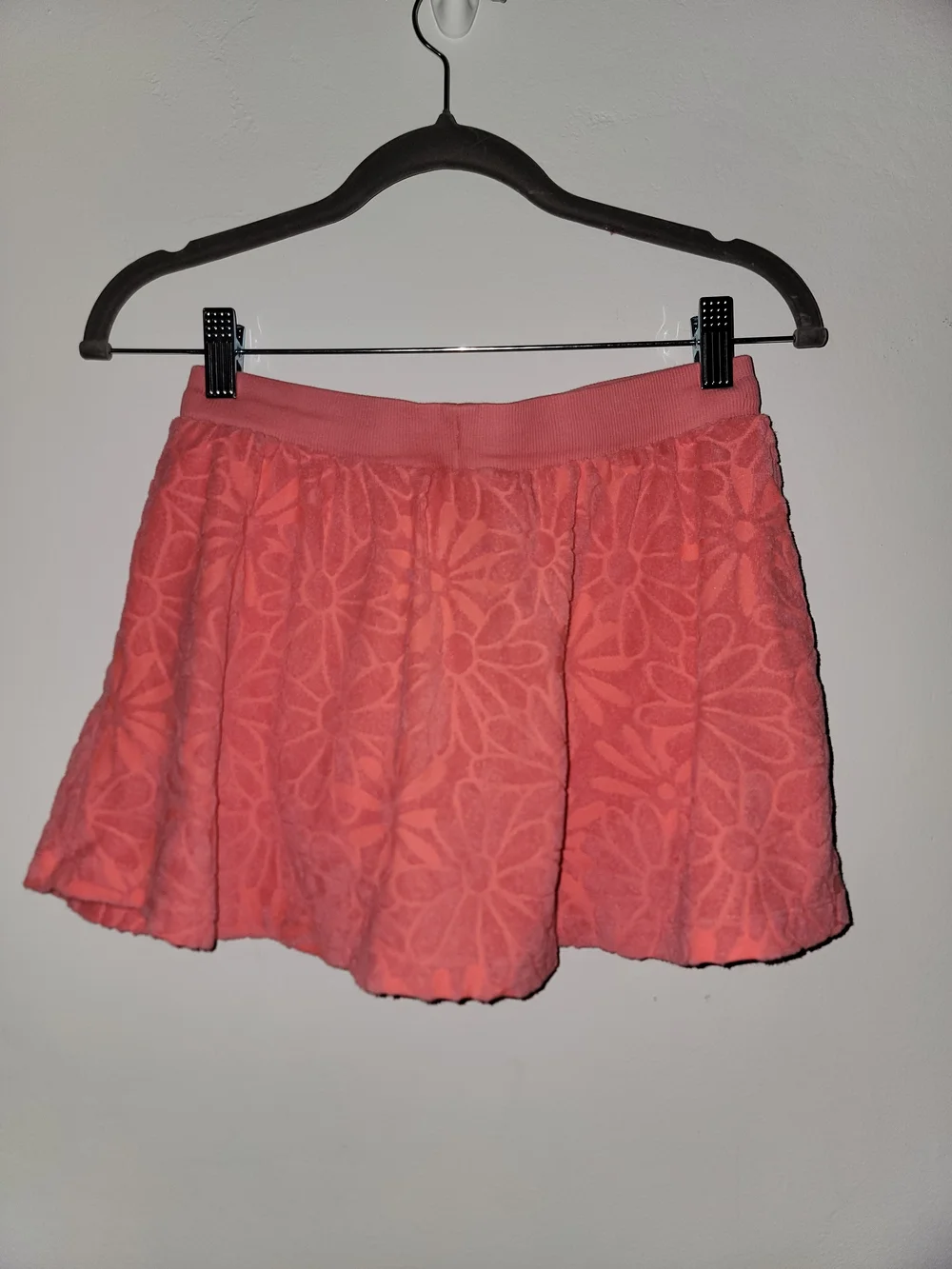 Old Navy Coral Pink Floral Terry Drawstring Skort
